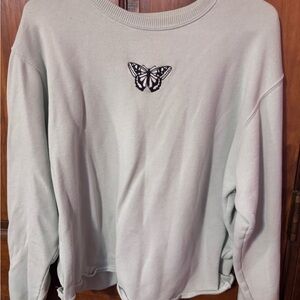 Hollister Light Gray Crooped Sweatshirt